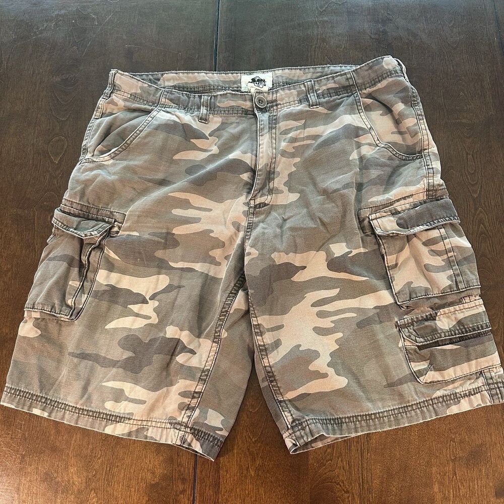 Old Mill Shorts Mens 36 Green Camo Camouflage Canvas Outdoor Cargo Utility